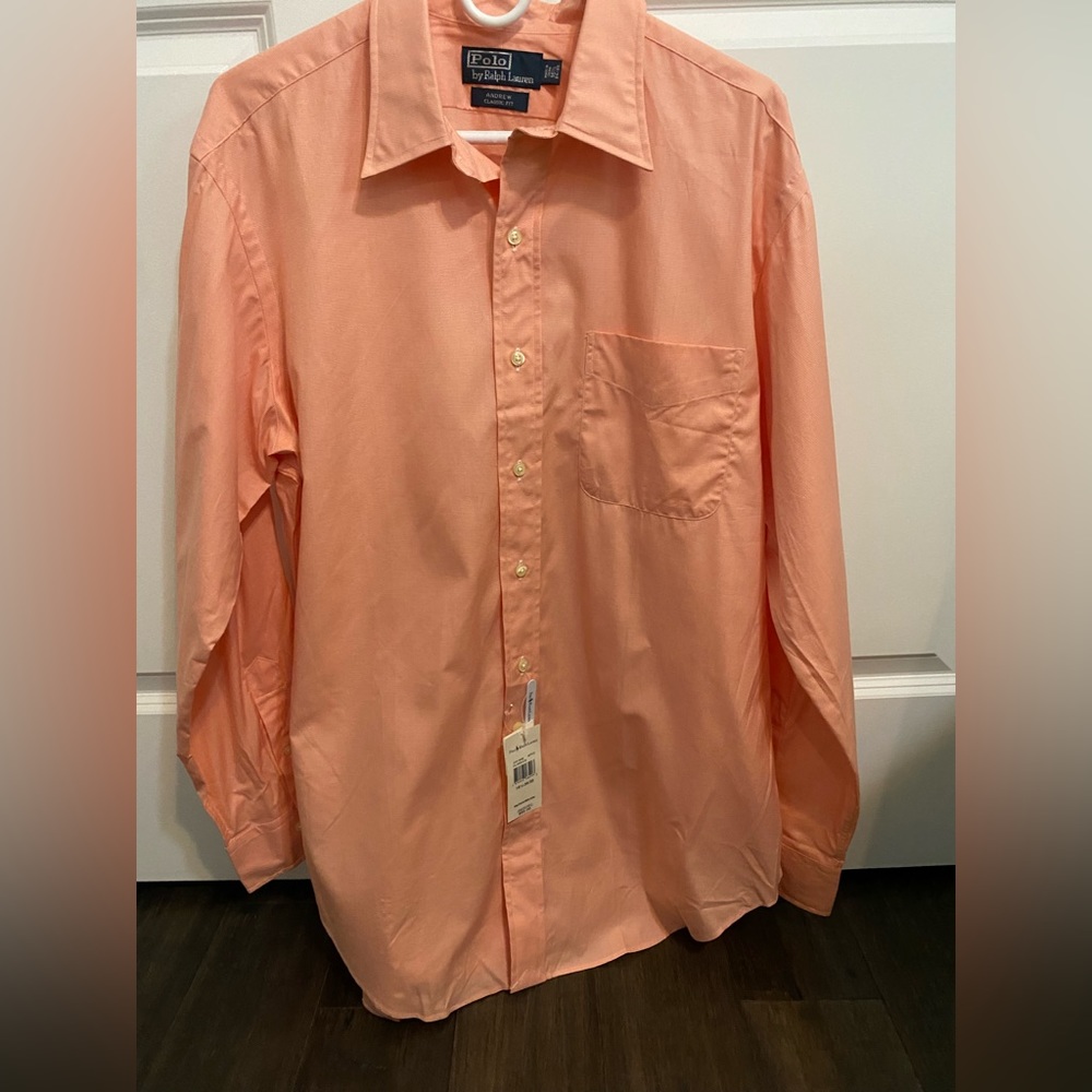 Polo Ralph Lauren mens shirt. 16.5 34/35. Orange button down.